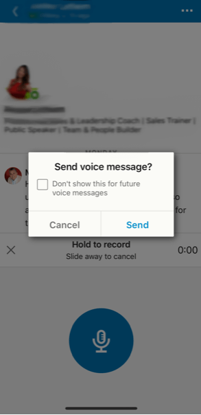 LinkedIn Voice Messages screenshot