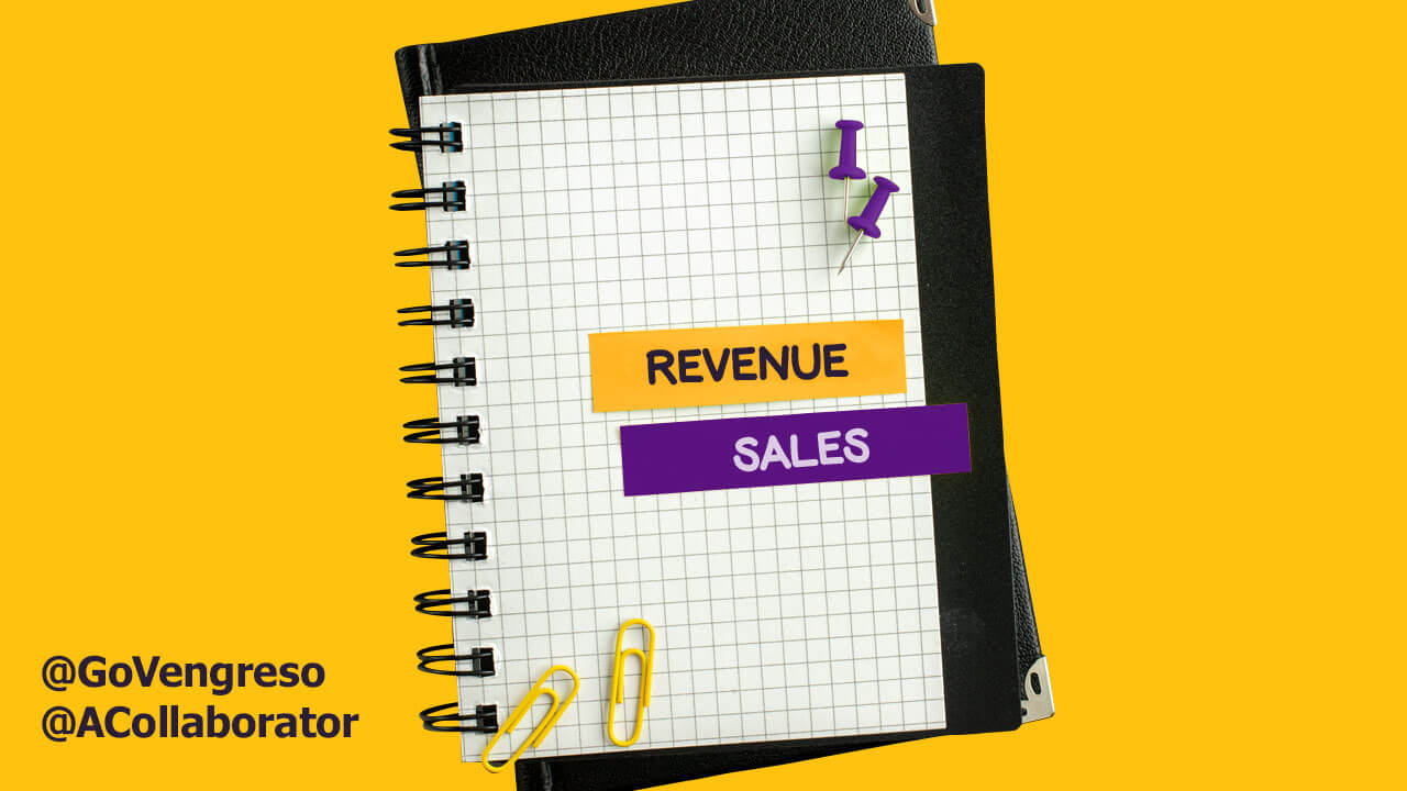 Revenue Enablement organizer with words revenue and sales