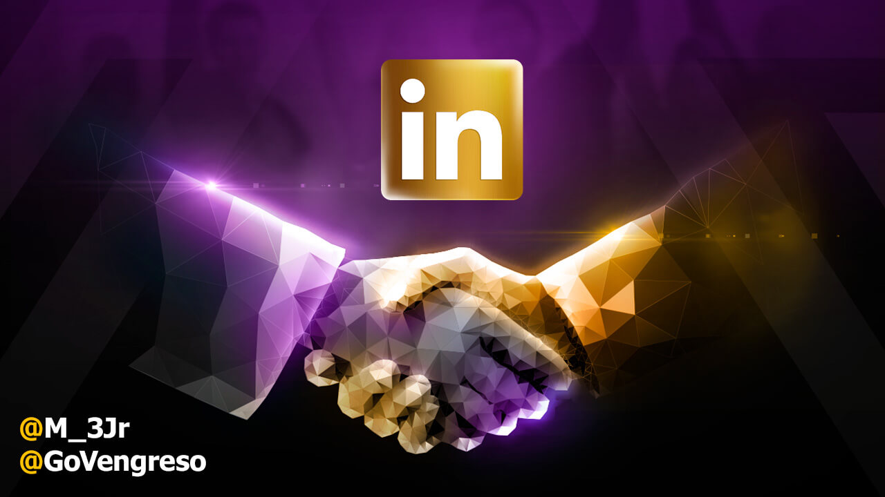 Two Hands Shaking with LinkedIn Premium Logo on Top