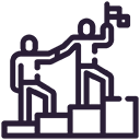 Icon representing personal coaching - person holding another person's hand