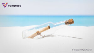a message in a bottle on a sunny white beach