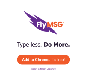 FlyMSG Logo with CTA to download to Chrome