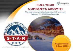 Flyer promoting Vengreso's digital selling strategies session for company growth.