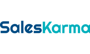 Sales karma logo on a black background featuring Vengreso Referral Sales Partners.