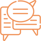 Auto Text Expander featuring two orange speech bubbles on a black background.
