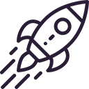 Icon of a rocket flying