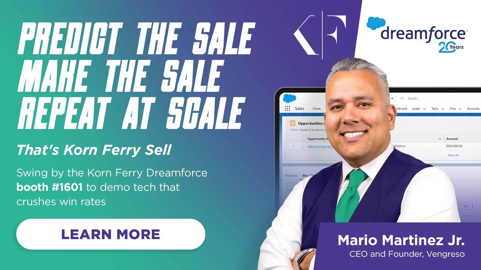dreamforce 2022 cta mario martinez jr smiling repeat the sale make the sale repeat at scale 