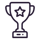 line drawing of a trophy with a star inside