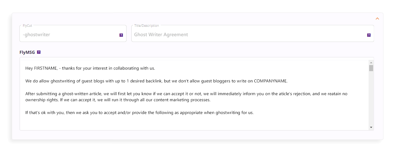 ghost writer agreement flucut example email