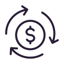 line drawing of a dollar sign with arrows moving clockwise around it for cross selling