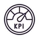 line drawing of a speedometer with the word KPI in it