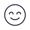 line drawing of a smiley face with closed eyes