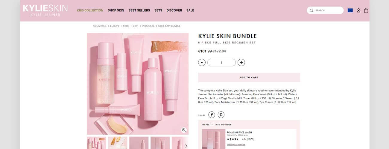 bundles cross selling example online store selling lip products
