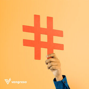 a hand holding a hashtag sign for LinkedIn profile optimization
