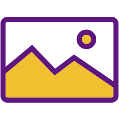 image icon mountains with sun line drawing