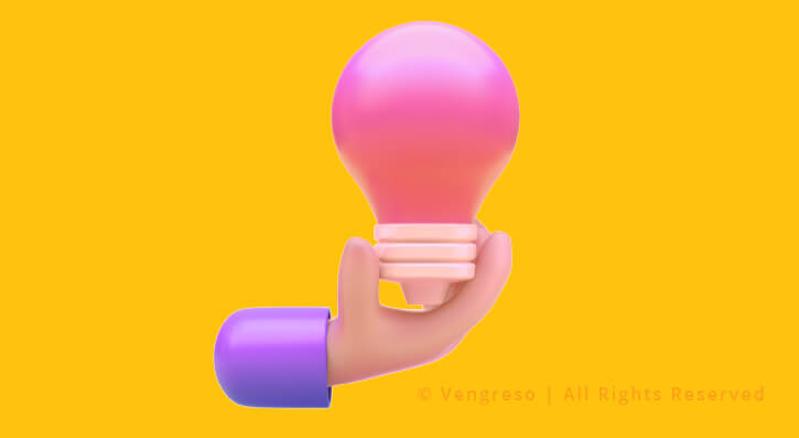 3d drawing of a hand holding a light bulb