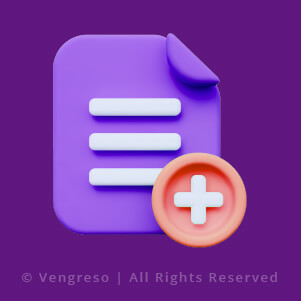 3d drawing of a document icon with a plus sign to add to save time