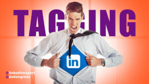 man ripping open his shirt like superman with linkedin logo How to Tag Someone on LinkedIn Enhance Engagement