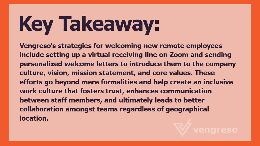 Welcome to the Team - Key Takeaway 1