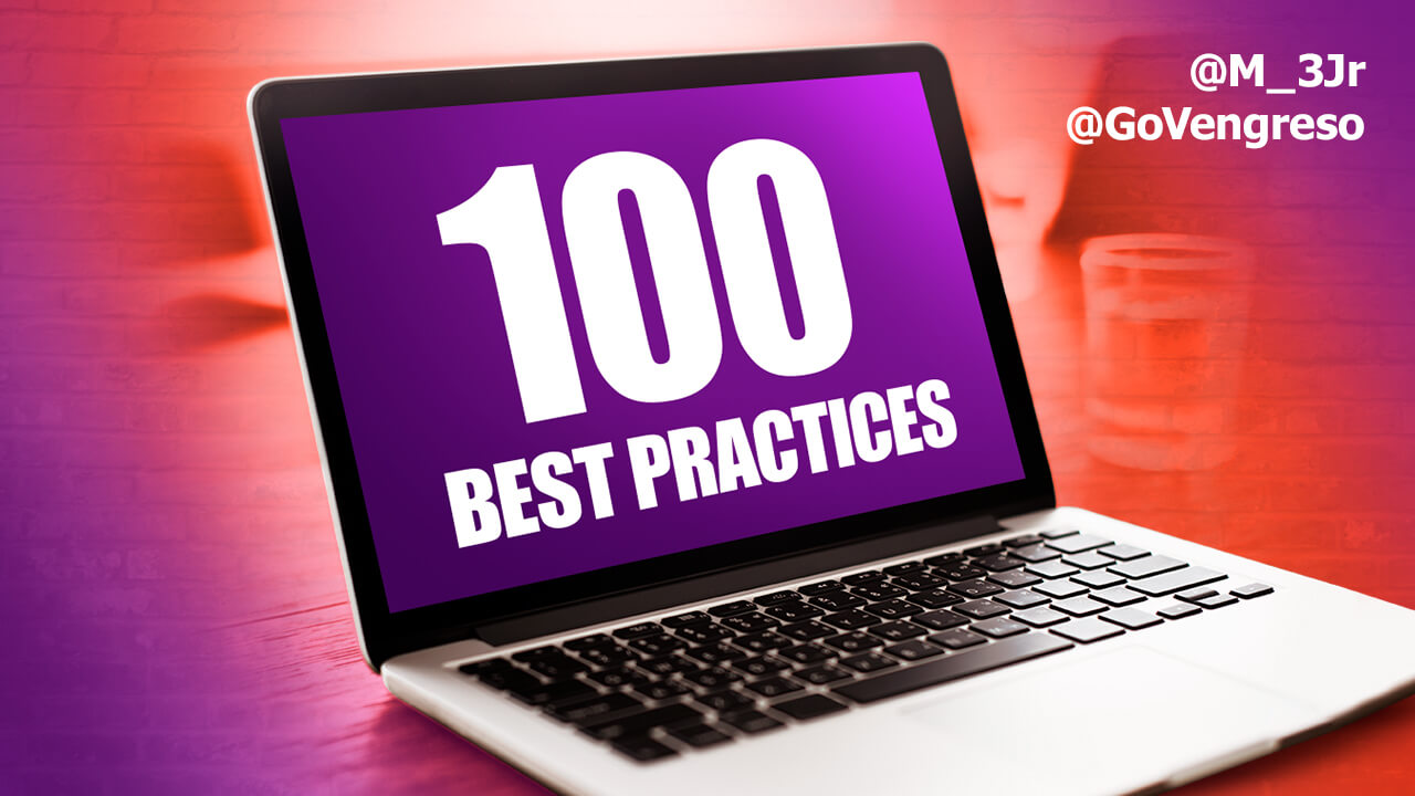 an open laptop with the words 100 best practices on the screen for sales enablement