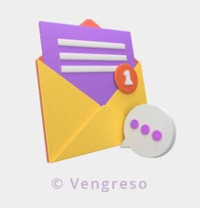 3d drawing of an email envelope with a chatbox to introduce yourself in an email