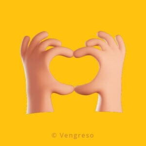 3d drawing of two hands making a heart shape