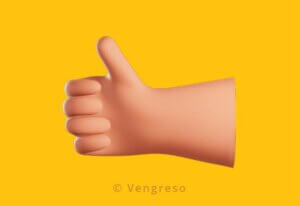3d drawing of a hand with a thumbs up