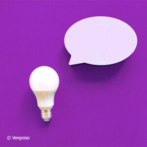 a lightbulb having an idea on a thought bubble