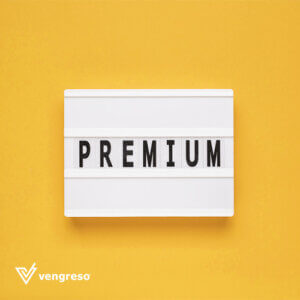 a board with the word premium on it