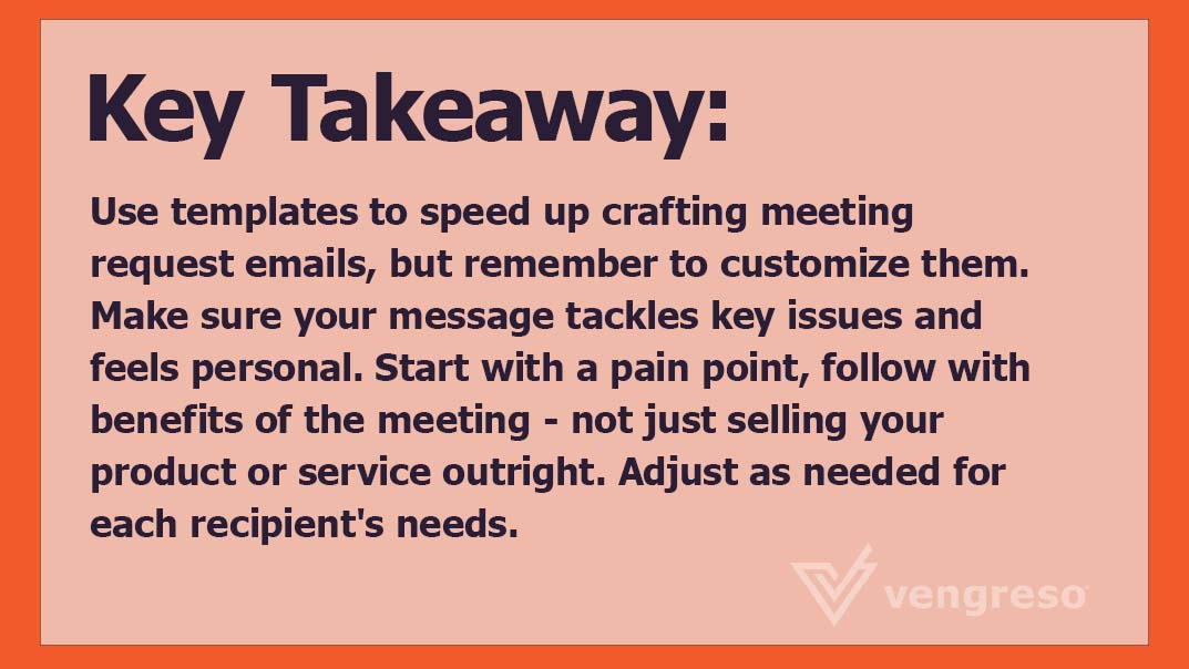 Meeting request email templates to speed crafting meeting requests.
