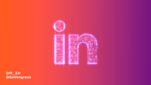 An image of the word "linked" on an orange and purple background - perfect for your LinkedIn post generator needs!