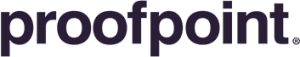 The image shows the logo of "proofpoint," written in lowercase letters using a bold sans-serif font. The text is dark blue against a transparent background.