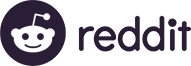 Reddit logo featuring a simplified alien head with an antenna on the top left, followed by the word "reddit" in lowercase letters. Both the alien head and the text are dark purple on a transparent background.