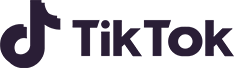 TikTok logo featuring a stylized black musical note followed by the word "TikTok" in a bold, modern font. The design is on a transparent background.