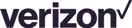 The image shows the Verizon logo, which consists of the word "verizon" in bold, lowercase black letters. A small red checkmark is positioned above the letter "n" on the right side. The logo is set against a transparent background.